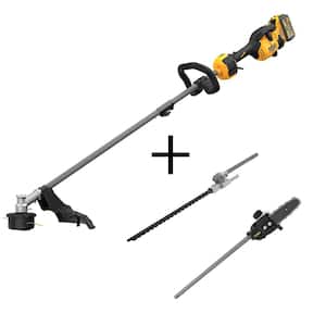 60V MAX Brushless Cordless Battery Powered Attachment Capable String Trimmer Kit, Hedge Trimmer & Pole Saw Attachments