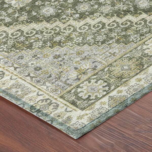 Chantille Machine Washable Indoor/Outdoor Abstract ACN2806 Olive 10 ft. x 14 ft. Area Rug