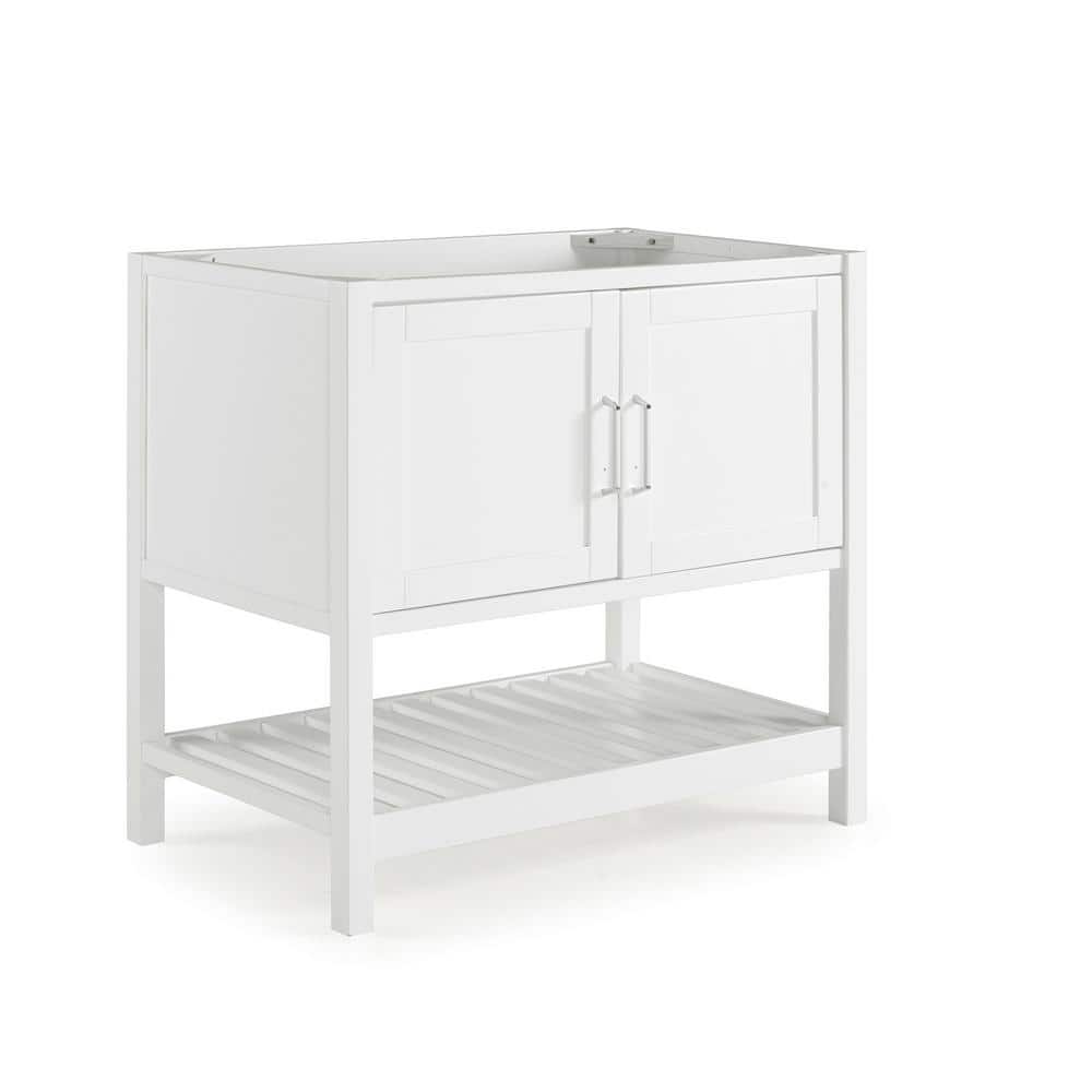 Bennet 36" White Pine Freestanding Vanity Cabinet with Shelf