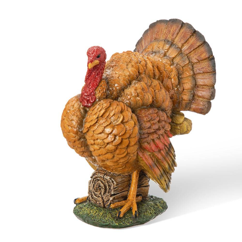 Glitzhome 9.5 in. H Thanksgiving Resin Turkey Table Decor 2006000089 ...