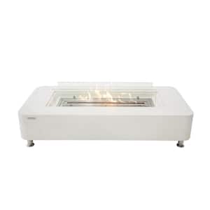 Sydney 61.9 in.Concrete Ethanol Fire Pit Table in Cream White
