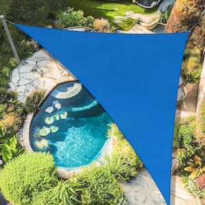 5 ft. x 5 ft. x 7.1 ft. Customize Sun Shade Sail Blue UV Block185 GSM Commercial Triangle Outdoor Covering Backyard