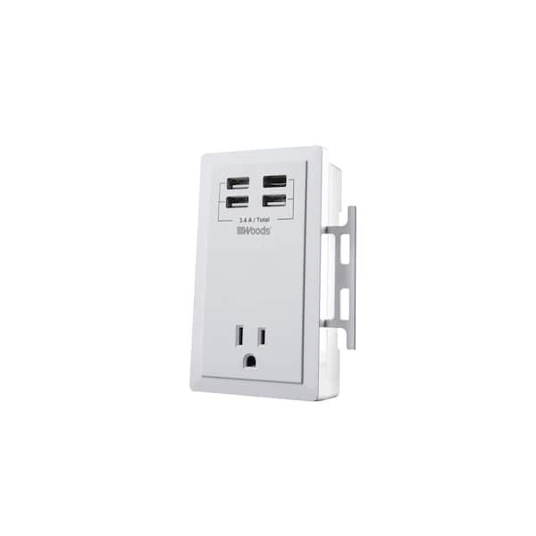 1-Outlet Wall Tap with Phone Cradle