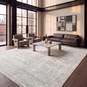 Adirondack 9 ft. x 12 ft. Sage/Ivory Abstract Area Rug