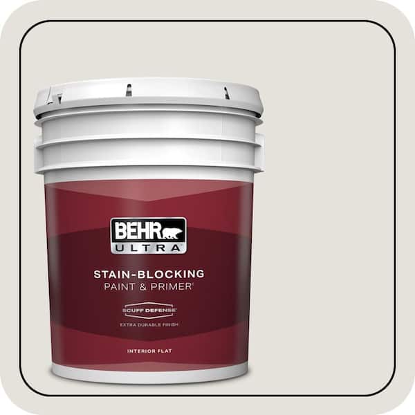 BEHR ULTRA 5 gal. #PPU18-08 Painters White Extra-Durable Flat Interior Paint & Primer