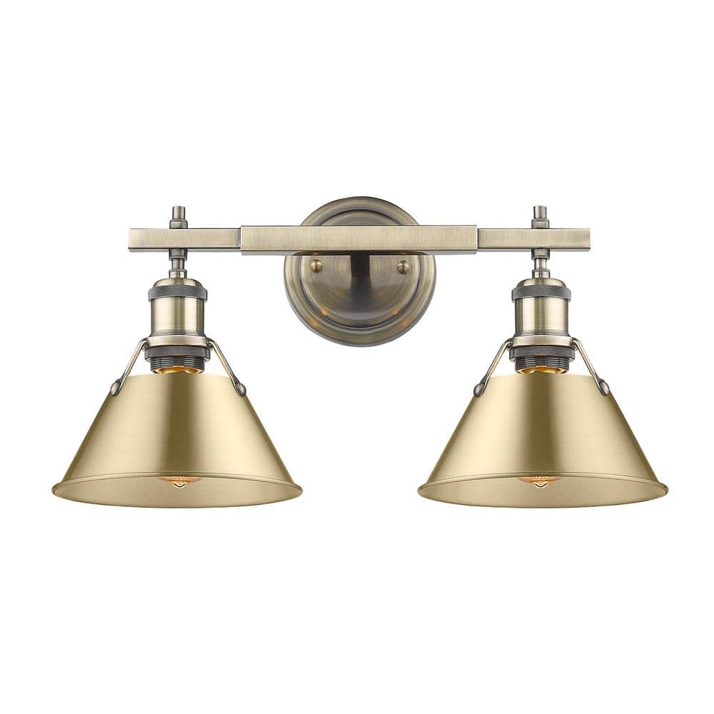 Orwell 18.25 in. 2-Light Aged Brass and Brushed Champagne Bronze Vanity Light price history on PriceWatchPro