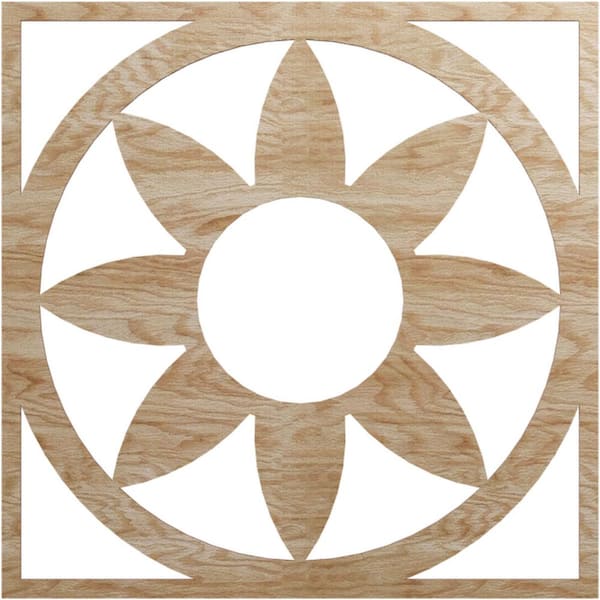 Ekena Millwork 32 in. x 11.125 in. x 0.25 in. Wood Medallion Moulding