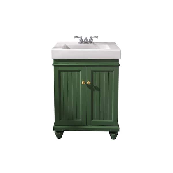 Unbranded Legion Furniture 24 in. W x 14.25 in D. x 34.50 in. H Bath Vanity in Vogue Green with White Basin