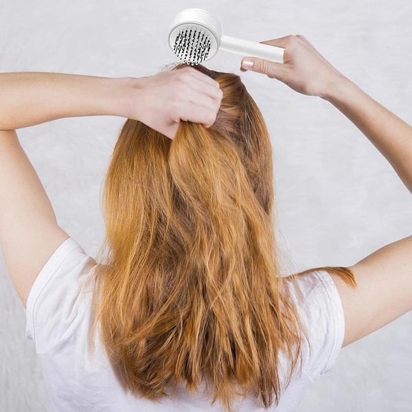 Aoibox Self Cleaning Hair Brush in White, 3D Air Cushion Massager Brush,  Promote Blood Circulation Anti Hair Loss SNSA10HL067 - The Home Depot
