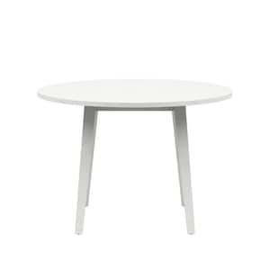 43 in. Round Eureka White Wood Top with Wood Frame (Seats 4)