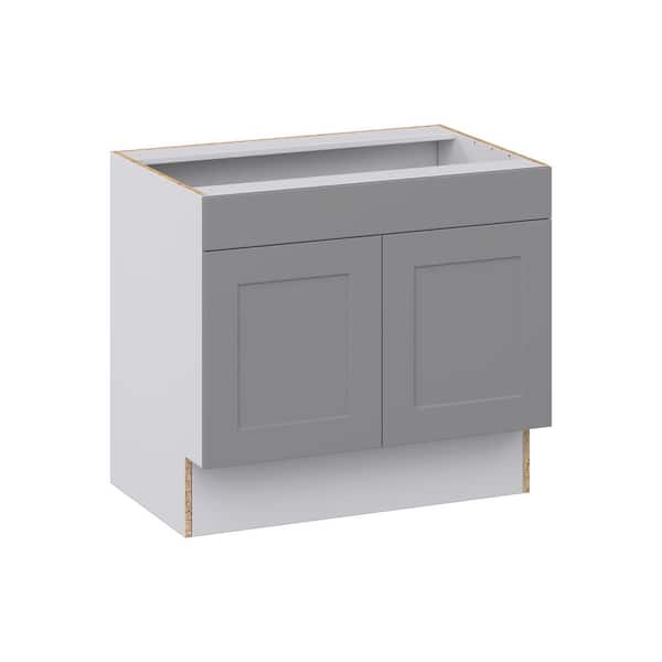 J COLLECTION Bristol Painted Slate Gray Shaker Assembled 36in.W x 32.5 ...