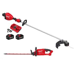 M18 FUEL 18V Brushless Cordless 17 in. Dual Battery Straight Shaft String Trimmer w/Hedge Trimmer, (2) Battery, Charger