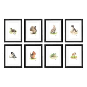 "Woodland Tinies" by Alyssa Lewis Set of Eight Black Framed with Mat Animal Art Prints 20 in. x 16 in.