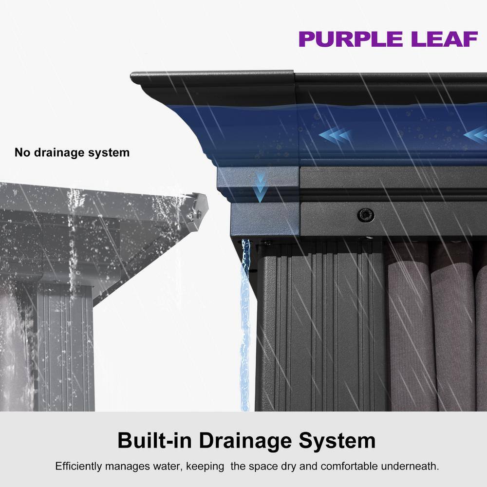 Purple 11' x 14' Hardtop Patio Gazebo with Grey Steel Frame