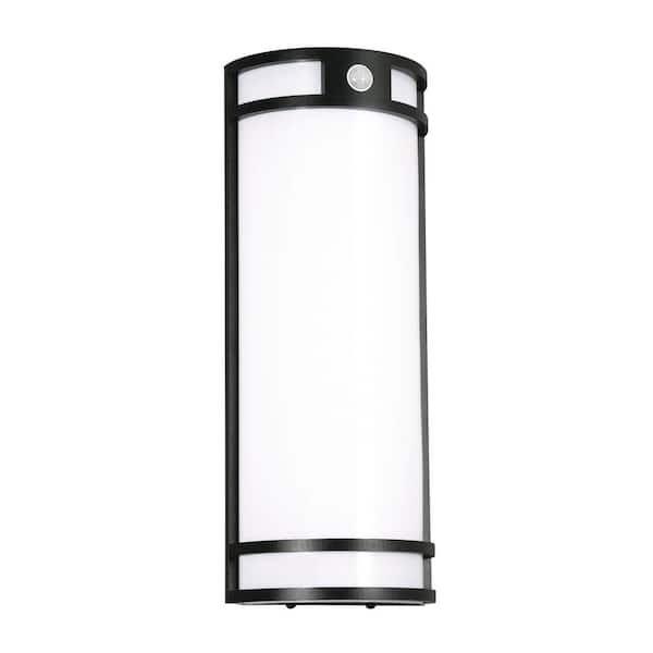 AFX Elston 1-Light Black LED Outdoor Wall Lantern Sconce with Acrylic Shade