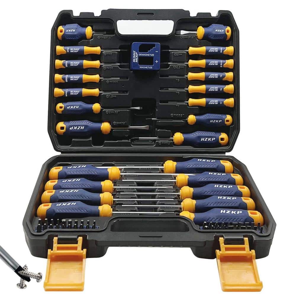 66-Piece S2 Alloy Steel Magnetic Screwdriver Set Includes Slotted Phillips 