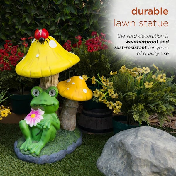 Alpine Corporation 24 in. Tall Solar-Powered LED Frog Under