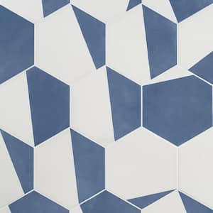 Eclipse Burst Blue 7.79 in. x 8.98 in. Matte Porcelain Floor and Wall Tile (9.03 sq. ft. / Case)