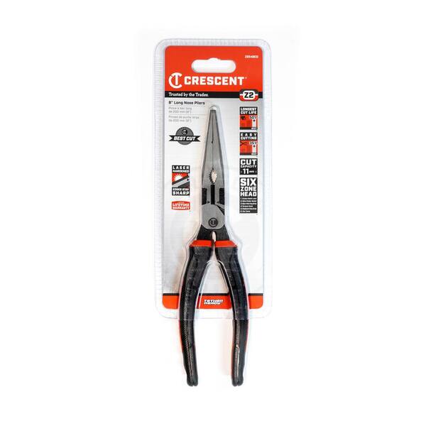 Crescent - 8 in. Z2 Dual Material High Leverage Long Nose Pliers