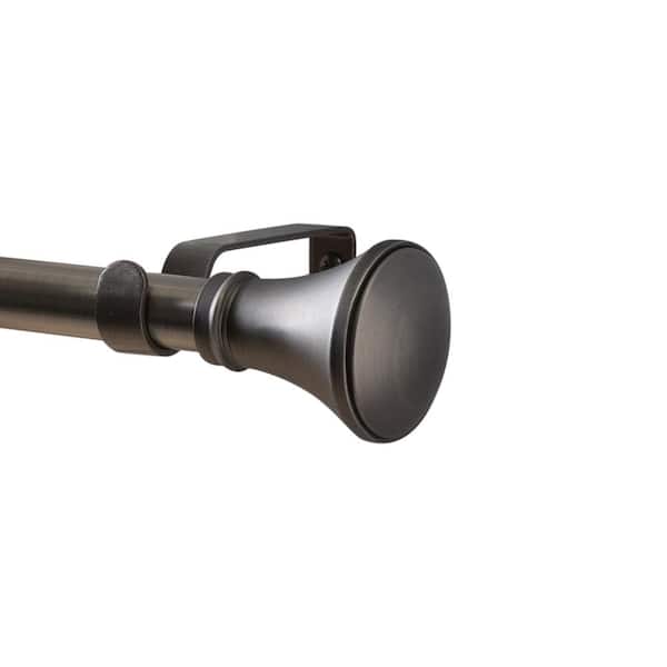 Home Details Trumpet 48 to 86 in. Single Curtain Rod in Satin Nickel