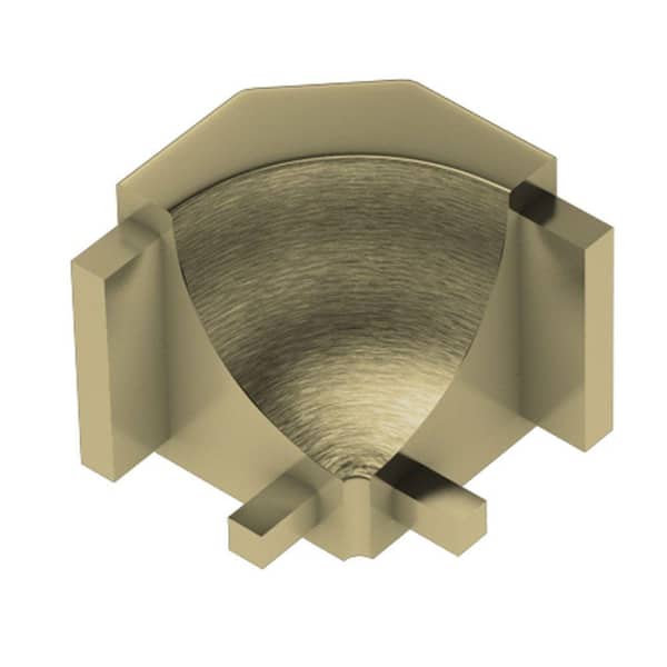 Schluter Dilex-AHK Brushed Brass Anodized Aluminum 1/2 in. x 1 in. Metal 90 Degree Inside Corner