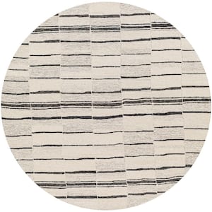 Epifania Charcoal 6 ft. x 6 ft. Geometric Indoor Round Area Rug