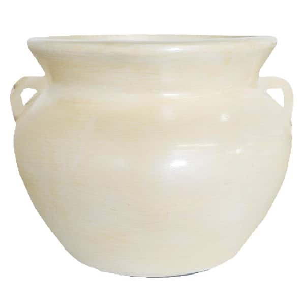 Ravenna Pottery 21 in. Dia Pearl Clay Smooth Handle Pot