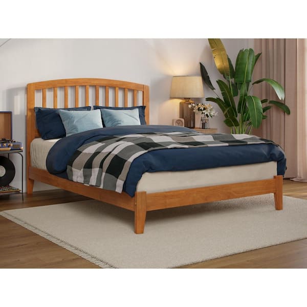 AFI Richmond Light Toffee Natural Bronze Solid Wood Frame Full Low Profile Platform Bed