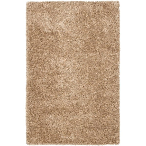 SAFAVIEH Malibu Shag Natural 3 ft. x 5 ft. Solid Area Rug