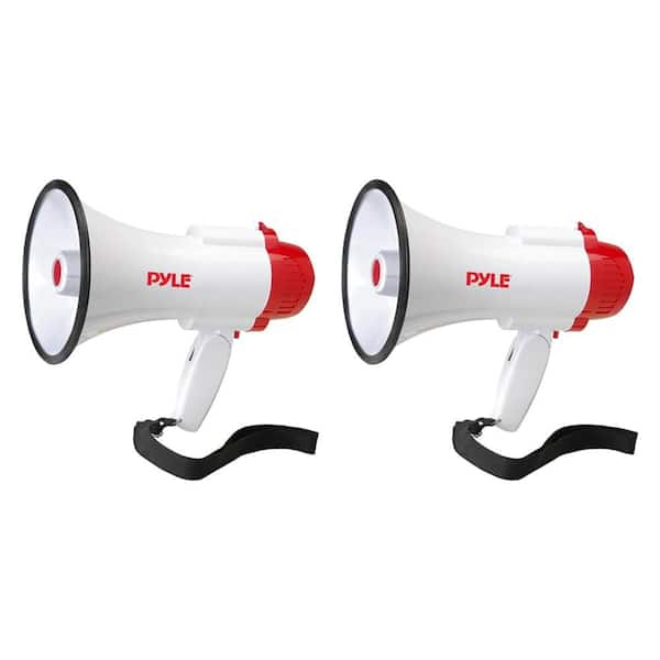 Pyle Pro Megaphone Bull Horn with Siren and Voice Recorder (2-Pack) 2 x  PMP35R - The Home Depot