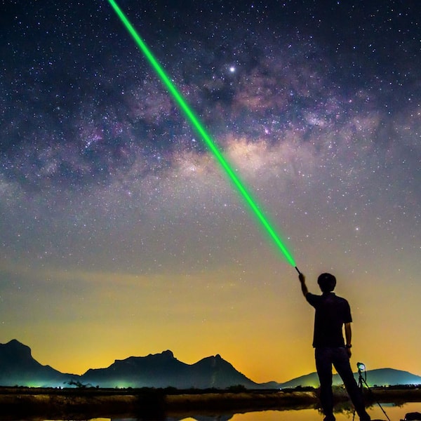 Lukyamzn Rechargeable Green Light Beam Flashlight Long Distance