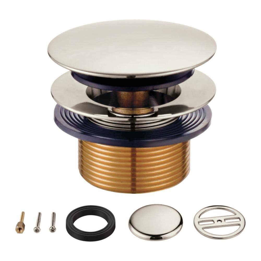 Kingston Brass Eugene Toe Touch Tub Drain Conversion Kit in Polished Nickel without Overflow ...