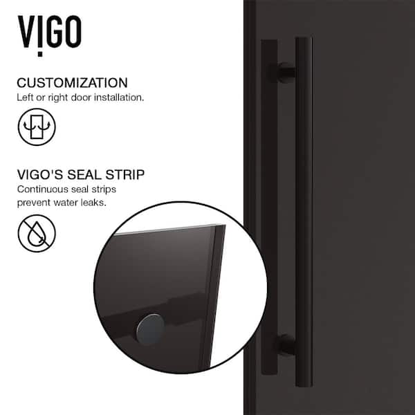 Elan 68 to 72 in. W x 74 in. H Sliding Frameless Shower Door in Matte Black with 3/8 in. (10mm) Black Tint Glass