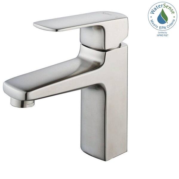 KRAUS Virtus Single Hole Single-Handle High-Arc Vessel Bathroom Faucet in Brushed Nickel