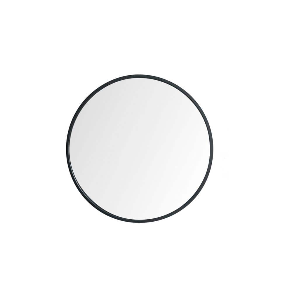 28 in. W x 28 in. H Round Framed for Wall Bathroom Vanity Mirror in Black