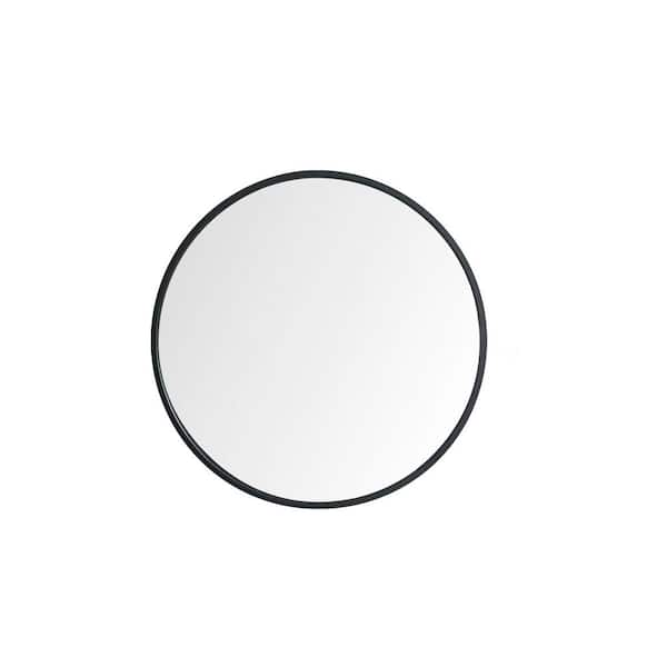 28 in. W x 28 in. H Round Framed for Wall Bathroom Vanity Mirror in Black