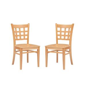 Olympia Natural Dining Chair Solid Wood Seat (2-Pack)