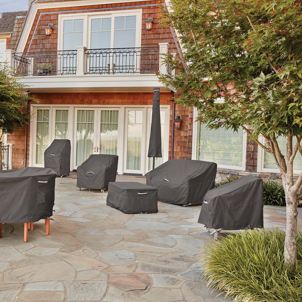 Ravenna Water-Resistant Gray BBQ Grill Cover with Cinch Cord
