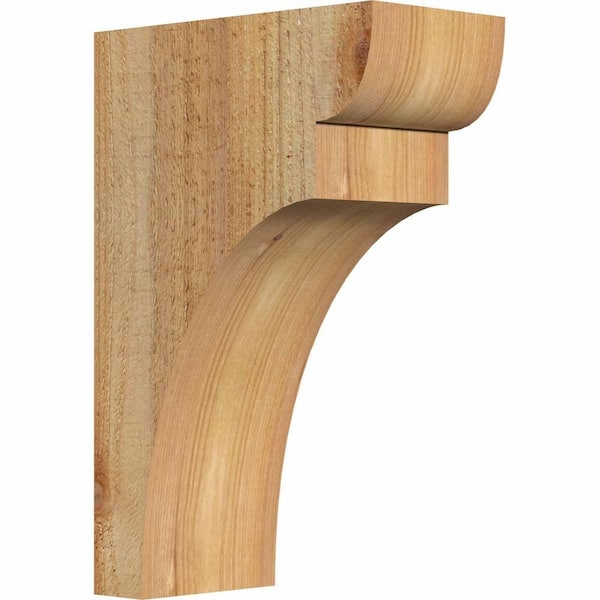 Ekena Millwork 4 in. x 8 in. x 12 in. Western Red Cedar Yorktown Rough Sawn Corbel