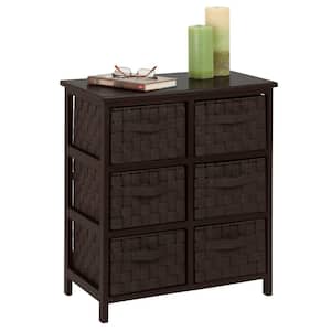 24.2 in. H x 11.93 in. W x 21.54 in. D Brown Wood 6-Cube Organizer