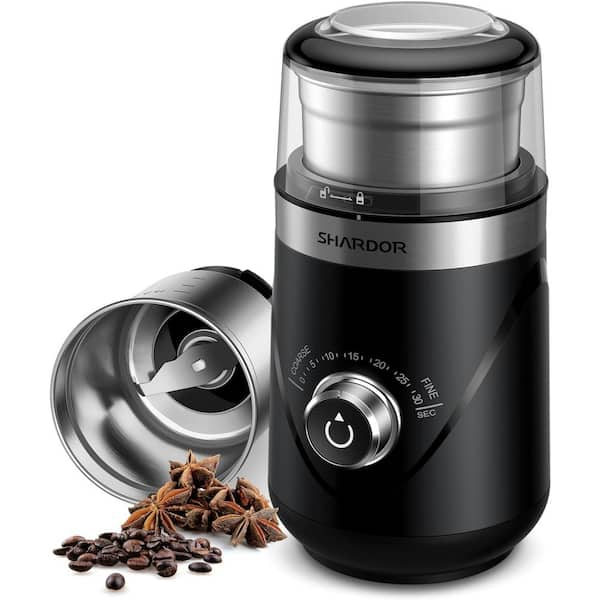 2.5 oz. Black Electric Blade Coffee Grinder Espresso with 1 Removable Stainless Steel Bowl