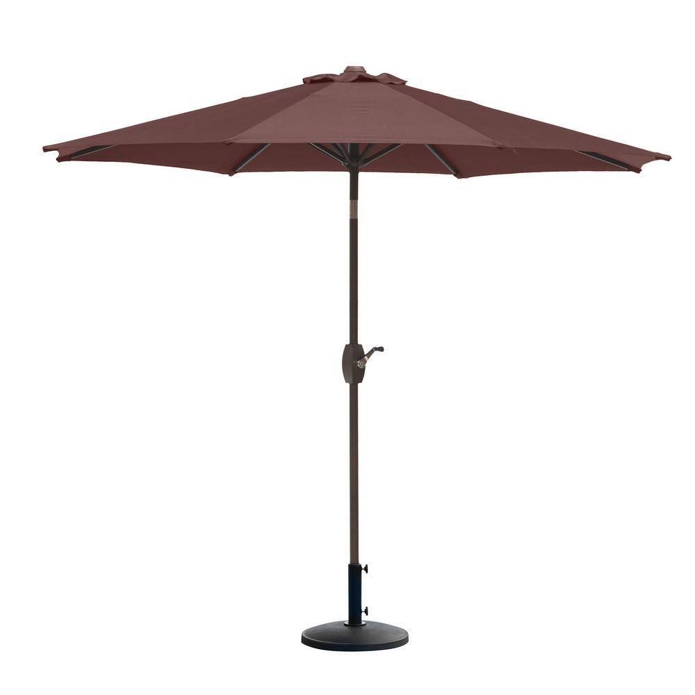 Sunshadow 9 Ft. Market Tilt and Crank Patio Table Umbrella with Round Resin Base in Coffee price history on PriceWatchPro