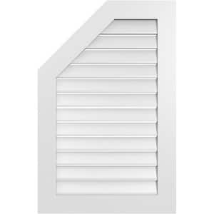 26 in. x 40 in. Octagonal Surface Mount PVC Gable Vent: Functional with Standard Frame