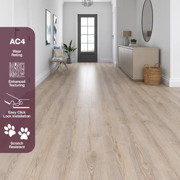 Cradle Rock Oak 12 mm T x 8 in. W Waterproof Laminate Wood Flooring (15.9 sqft/case)