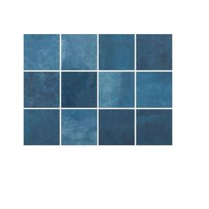 Noronha Mar Blue 3 in. x 3 in. Glossy Ceramic Stone Look Mosaic Tile (17.11 sq. ft./Case)