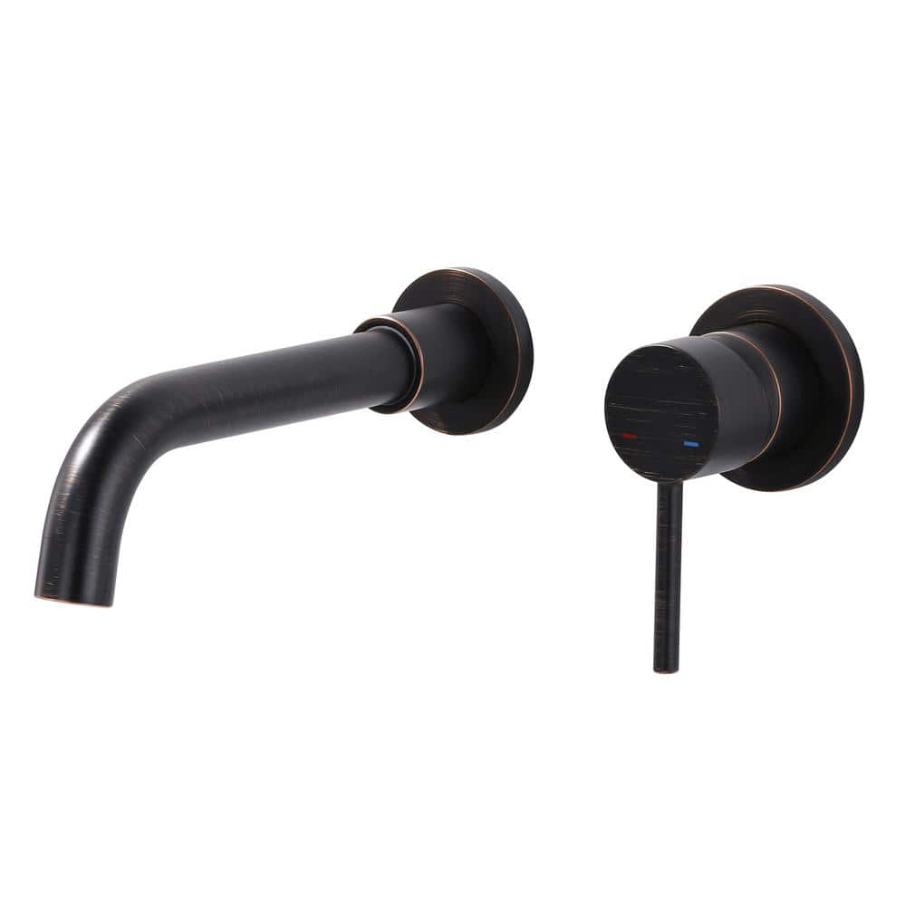 Oil Rubbed Bronze Wall Mounted Single Handle Bathroom Faucet