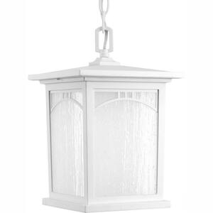 Residence Collection 1-Light Outdoor Textured White LED Hanging Lantern
