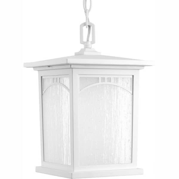 Progress Lighting Residence Collection 1-Light Outdoor Textured White LED Hanging Lantern