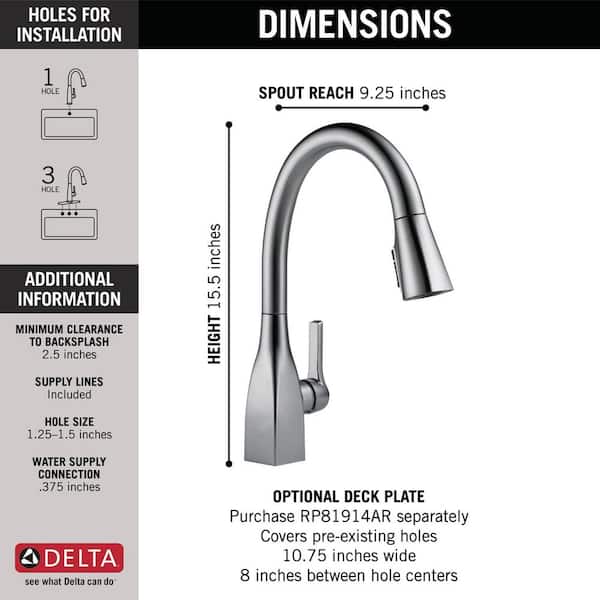 Mateo Single-Handle Pull-Down Sprayer Kitchen Faucet with ShieldSpray Technology in Arctic Stainless Mateo Single-Handle Pull-Down Sprayer Kitchen Faucet with ShieldSpray Technology in Arctic Stainless