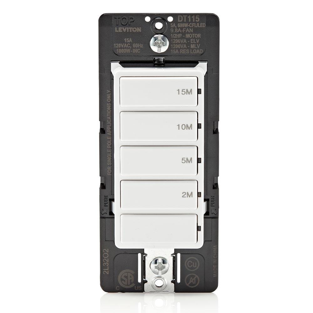 White Digital Push Button Countdown Timer Switch